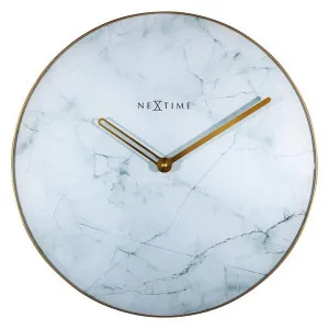 NeXtime Marble Wall Clock, 40cm, White by NexTime, a Clocks for sale on Style Sourcebook