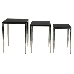 Alor 3 Piece Metal Square Nesting Table Set by Florabelle, a Side Table for sale on Style Sourcebook