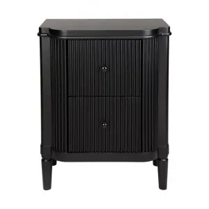 Arielle 2 Drawer Bedside Table, Satin Black by Cozy Lighting & Living, a Bedside Tables for sale on Style Sourcebook