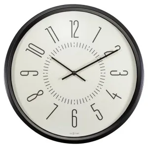 NeXtime Aurora Metal Frame Luminous Round Wall Clock, 35cm, White / Black by NexTime, a Clocks for sale on Style Sourcebook