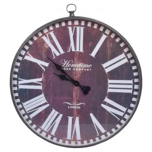 Brecey Iron Round Wall Clock, Hometime London, 60cm by Affinity Furniture, a Clocks for sale on Style Sourcebook