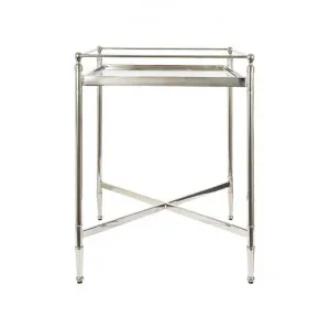 Cullen Glass Topped Metal Side Table, Square, Nickel by Florabelle, a Side Table for sale on Style Sourcebook