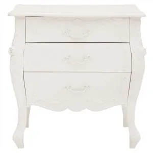 Riom Hand Crafted Mahogany Bedside Table, White by Millesime, a Bedside Tables for sale on Style Sourcebook
