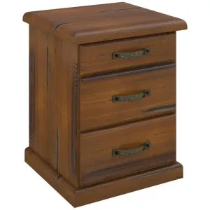 Mulford Solid Pine Timber 3 Drawer Bedside Table by Dodicci, a Bedside Tables for sale on Style Sourcebook