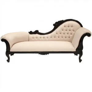Paris Hand Crafted Solid Mahogany Right Hand Facing Chaise, Black by Millesime, a Sofas for sale on Style Sourcebook