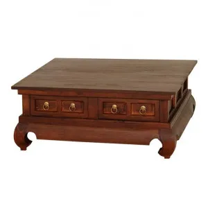 Quon Mei Mahogany Timber 4 Drawer Opium Coffee Table, 100cm, Mahogany by Centrum Furniture, a Coffee Table for sale on Style Sourcebook