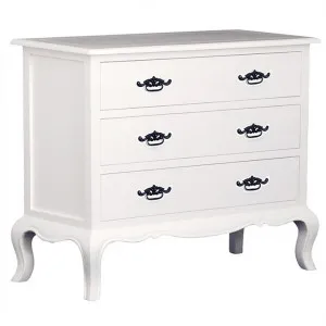 Mervent White Cedar Timber 3 Drawer Lowboy, White by Centrum Furniture, a Dressers & Chests of Drawers for sale on Style Sourcebook
