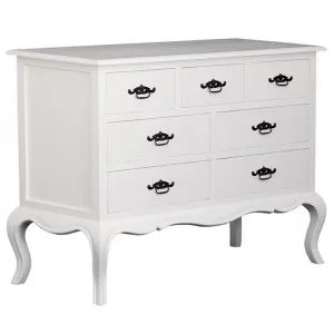 Mervent Solid Mahogany Timber 7 Drawer Lowboy, White by Centrum Furniture, a Dressers & Chests of Drawers for sale on Style Sourcebook