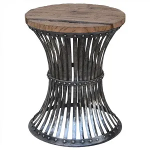 Waverton Handcrafted Iron Stool with Timber Seat by Philbee Interiors, a Side Table for sale on Style Sourcebook