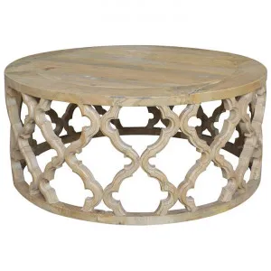 Sirah Recycled Timber Round Coffee Table, 90cm by Manoir Chene, a Coffee Table for sale on Style Sourcebook