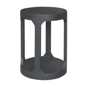 Frans Oak Timber Round Side Table, Black Oak by Manoir Chene, a Side Table for sale on Style Sourcebook