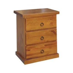 Promo New Zealand Pine Timber 3 Drawer Bedside Table, Blackwood by MATF Furniture, a Bedside Tables for sale on Style Sourcebook