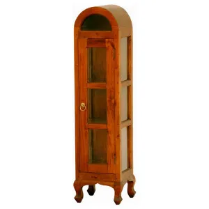 Gaidar Mahogany Timber Single Door Display Cabinet, Small, Light Pecan by Centrum Furniture, a Cabinets, Chests for sale on Style Sourcebook