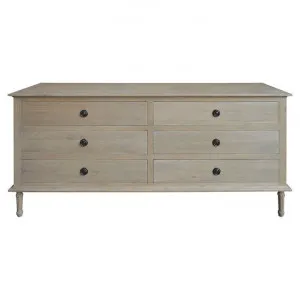 Emmerson Oak Timber 6 Drawer Dresser, Weathered Oak by Manoir Chene, a Dressers & Chests of Drawers for sale on Style Sourcebook