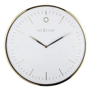 NeXtime Glamour Metal Frame Wall Clock, 40cm, White / Gold by NexTime, a Clocks for sale on Style Sourcebook