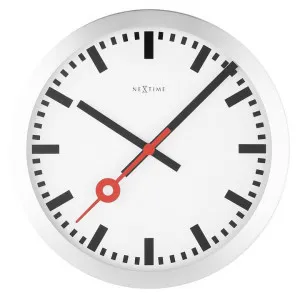 NeXtime Station Stripe Aluminium Wall / Table Clock, 19cm, White by NexTime, a Clocks for sale on Style Sourcebook
