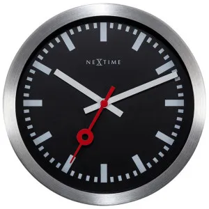 NeXtime Station Stripe Aluminium Wall / Table Clock, 19cm, Black by NexTime, a Clocks for sale on Style Sourcebook