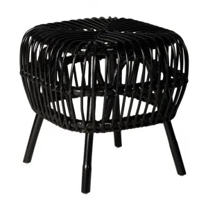Norman Rattan Side Table, Black by Room and Co., a Side Table for sale on Style Sourcebook