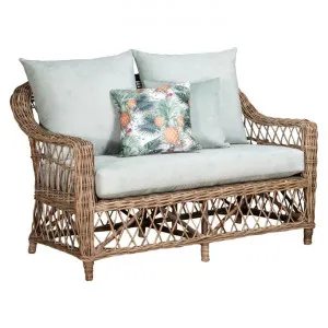 Nassau Rattan Sofa, 2 Seater, Natural / Seafoam by Room and Co., a Sofas for sale on Style Sourcebook