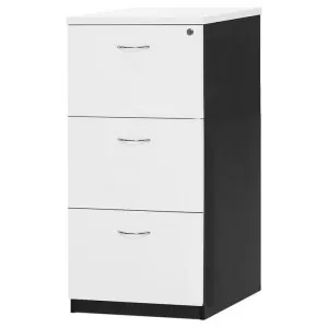 Logan 3 Drawer File Cabinet, White / Black by YS Design, a Filing Cabinets for sale on Style Sourcebook