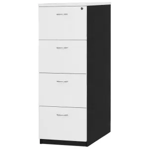 Logan 4 Drawer File Cabinet, White / Black by YS Design, a Filing Cabinets for sale on Style Sourcebook