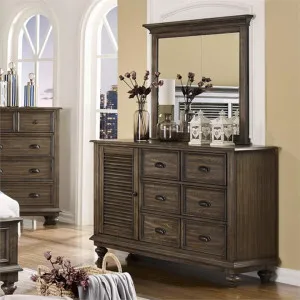 Roxbury Solid American Poplar Timber 1 Door 6 Drawer Dresser with Mirror by Cosyhut, a Dressers & Chests of Drawers for sale on Style Sourcebook
