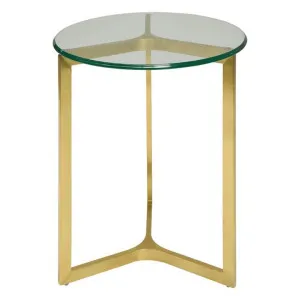 Satra Glass & Stainless Steel Round Side Table by Conception Living, a Side Table for sale on Style Sourcebook