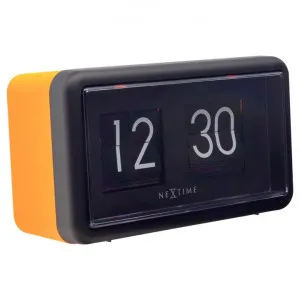 NeXtime Small Flip Wall / Table Clock, 18cm, Black / Orange by NexTime, a Clocks for sale on Style Sourcebook