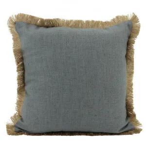 Farra Fringed Linen Scatter Cushion, Dark Grey by NF Living, a Cushions, Decorative Pillows for sale on Style Sourcebook