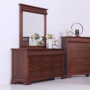 Lucchese African Walnut Timber Dresser with Mirror by Glano, a Dressers & Chests of Drawers for sale on Style Sourcebook