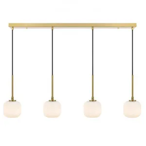 Bobo Metal & Glass LED Pendant Light, 4 Light, Antique Gold / Opal by Telbix, a Pendant Lighting for sale on Style Sourcebook