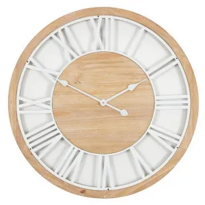 Claren Iron & Wood Round Wall Clock, 70cm by Coast To Coast Home, a Clocks for sale on Style Sourcebook