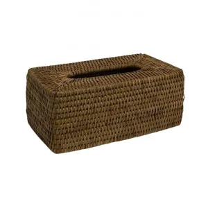 Coco Rattan Rectangular Tissue Box, Tobacco by French Country Collection, a Decorative Boxes for sale on Style Sourcebook