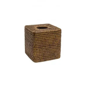 Coco Rattan Square Tissue Box, Tobacco by French Country Collection, a Decorative Boxes for sale on Style Sourcebook
