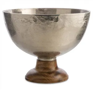 Corliss Aluminium & Timber Goblet Bowl by Casa Sano, a Decorative Plates & Bowls for sale on Style Sourcebook
