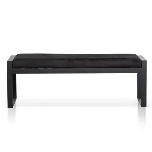 Pacheca Velvet Fabric & Steel Ottoman Bench, 130cm, Black by Conception Living, a Ottomans for sale on Style Sourcebook