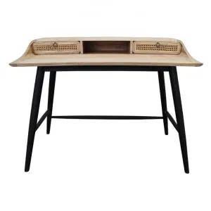 Sandro Mindi Wood & Rattan Desk, 116cm, Aged Natural by Chateau Legende, a Desks for sale on Style Sourcebook