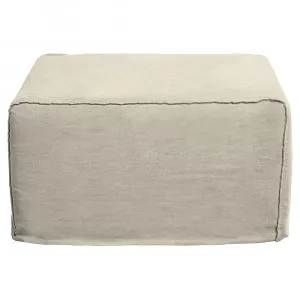 Como Linen Square Ottoman Cover Oatmeal - 100cm x 100cm by James Lane, a Ottomans for sale on Style Sourcebook