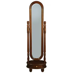 Sierra Mahogany Timber Oval Cheval Floor Mirror, 180cm, Mahogany by Centrum Furniture, a Mirrors for sale on Style Sourcebook