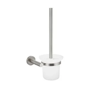 Meir Round Toilet Brush and Holder Brushed Nickel by Meir, a Toilet Brushes & Sets for sale on Style Sourcebook