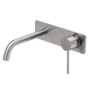 Phoenix Vivid Slimline Wall Basin/Bath Set 180mm Curved-Brushed Nickel by PHOENIX, a Bathroom Taps & Mixers for sale on Style Sourcebook