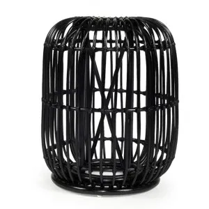 Navai Rattan Round Side Table, Black by Ambience Interiors, a Side Table for sale on Style Sourcebook
