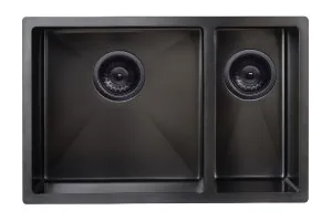 Meir | Lavello GUNMETAL BLACK KITCHEN SINK - ONE AND HALF BOWL 670 X 440 by Meir by LAVELLO by MEIR, a Kitchen Sinks for sale on Style Sourcebook