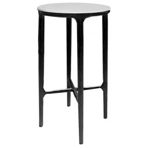 Heston Marble & Iron Petite Round Side Table, Black by Cozy Lighting & Living, a Side Table for sale on Style Sourcebook