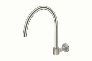 Meir | BRUSHED NICKEL ROUND HIGH-RISE SWIVEL WALL SPOUT by Meir, a Kitchen Taps & Mixers for sale on Style Sourcebook