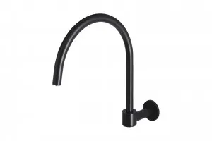 Meir | MATTE BLACK ROUND HIGH-RISE SWIVEL WALL SPOUT by Meir, a Kitchen Taps & Mixers for sale on Style Sourcebook