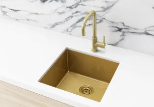 Meir | Lavello BRUSHED BRONZE GOLD KITCHEN SINK - SINGLE BOWL 450 X 450 by LAVELLO by MEIR, a Kitchen Sinks for sale on Style Sourcebook