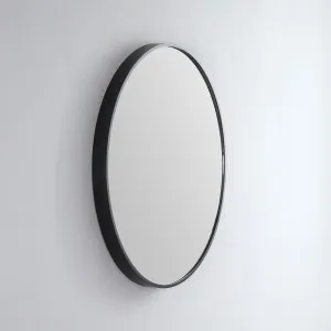 Modern Round Coloured Frame Bathroom Mirror - 7 colour options - 61cm Manhattan Black by Luxe Mirrors, a Vanity Mirrors for sale on Style Sourcebook