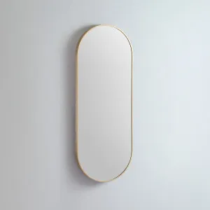 Modern Oblong Coloured Frame Bathroom Mirror - 7 colour options - 46cm x 121cm Baltic Brass by Luxe Mirrors, a Vanity Mirrors for sale on Style Sourcebook