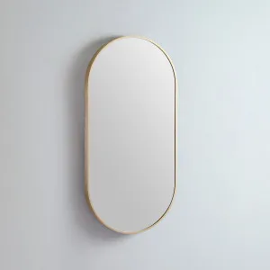 Modern Oblong Coloured Frame Bathroom Mirror - 7 colour options - 46cm x 91cm Baltic Brass by Luxe Mirrors, a Vanity Mirrors for sale on Style Sourcebook